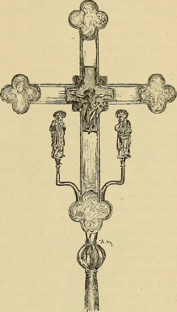 An illustration from L'arte nell'industria : lavori di legno e pastiglia, lavori di metallo, lavori di pietra, marmo, alabastro, ceramica, musaico, vetro, lavori di osso e avorio, lavori tessili, carte da parati e cuoi decorati, ricami, pizzi, cartelloni, stampe, ecc., 1907, leaf 426