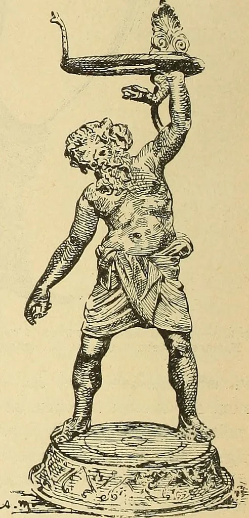 An illustration from L'arte nell'industria : lavori di legno e pastiglia, lavori di metallo, lavori di pietra, marmo, alabastro, ceramica, musaico, vetro, lavori di osso e avorio, lavori tessili, carte da parati e cuoi decorati, ricami, pizzi, cartelloni, stampe, ecc., 1907, leaf 43