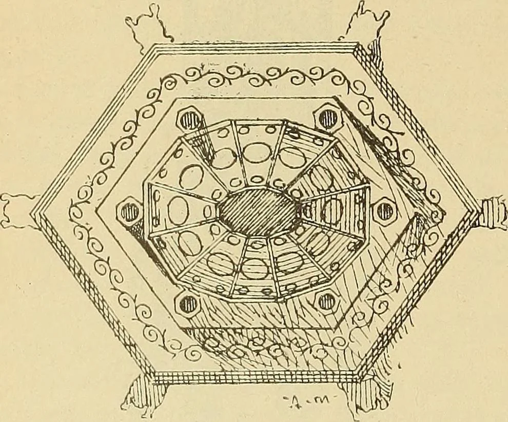 An illustration from L'arte nell'industria : lavori di legno e pastiglia, lavori di metallo, lavori di pietra, marmo, alabastro, ceramica, musaico, vetro, lavori di osso e avorio, lavori tessili, carte da parati e cuoi decorati, ricami, pizzi, cartelloni, stampe, ecc., 1907, leaf 441