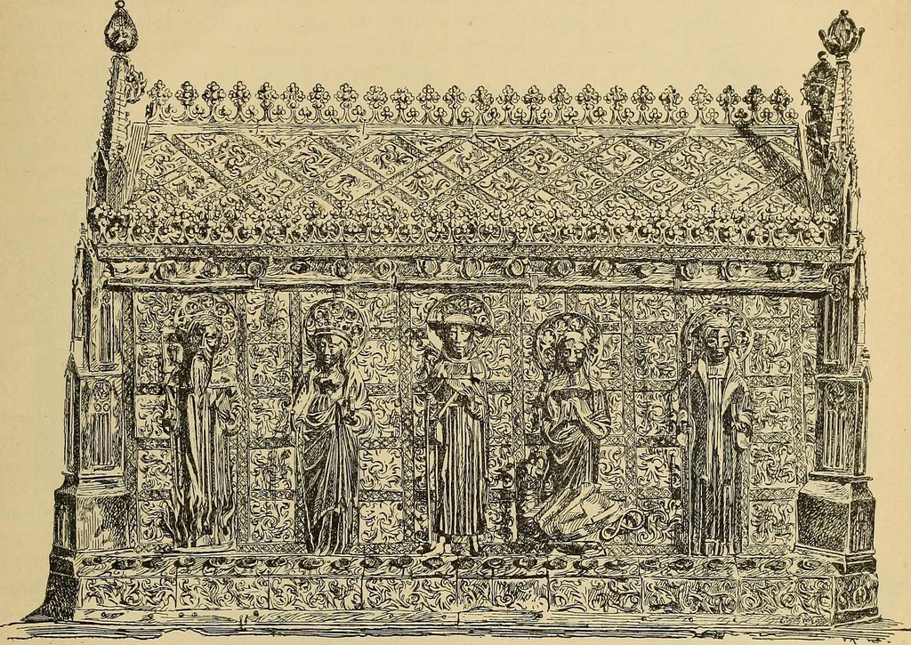 An illustration from L'arte nell'industria : lavori di legno e pastiglia, lavori di metallo, lavori di pietra, marmo, alabastro, ceramica, musaico, vetro, lavori di osso e avorio, lavori tessili, carte da parati e cuoi decorati, ricami, pizzi, cartelloni, stampe, ecc., 1907, leaf 454