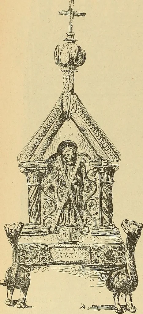 An illustration from L'arte nell'industria : lavori di legno e pastiglia, lavori di metallo, lavori di pietra, marmo, alabastro, ceramica, musaico, vetro, lavori di osso e avorio, lavori tessili, carte da parati e cuoi decorati, ricami, pizzi, cartelloni, stampe, ecc., 1907, leaf 455