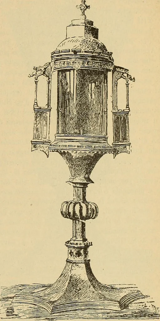An illustration from L'arte nell'industria : lavori di legno e pastiglia, lavori di metallo, lavori di pietra, marmo, alabastro, ceramica, musaico, vetro, lavori di osso e avorio, lavori tessili, carte da parati e cuoi decorati, ricami, pizzi, cartelloni, stampe, ecc., 1907, leaf 456
