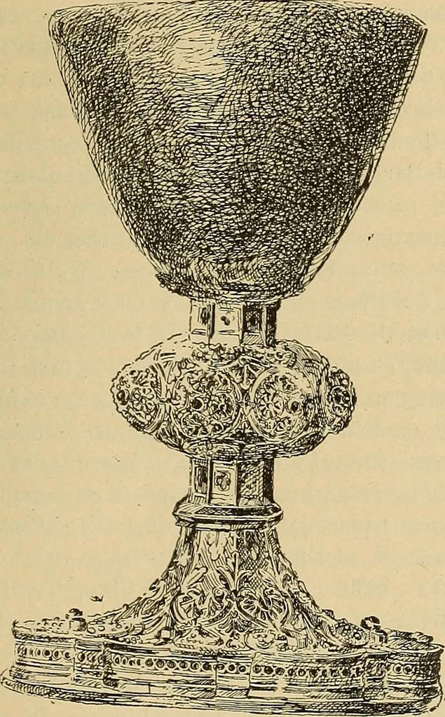 An illustration from L'arte nell'industria : lavori di legno e pastiglia, lavori di metallo, lavori di pietra, marmo, alabastro, ceramica, musaico, vetro, lavori di osso e avorio, lavori tessili, carte da parati e cuoi decorati, ricami, pizzi, cartelloni, stampe, ecc., 1907, leaf 458