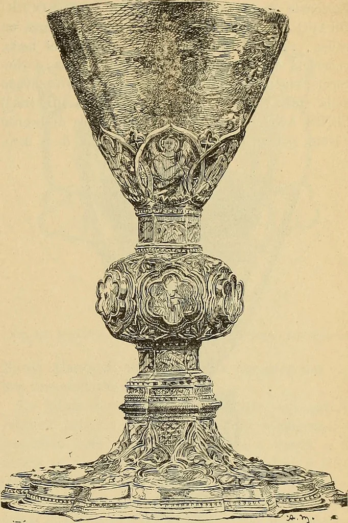 An illustration from L'arte nell'industria : lavori di legno e pastiglia, lavori di metallo, lavori di pietra, marmo, alabastro, ceramica, musaico, vetro, lavori di osso e avorio, lavori tessili, carte da parati e cuoi decorati, ricami, pizzi, cartelloni, stampe, ecc., 1907, leaf 458