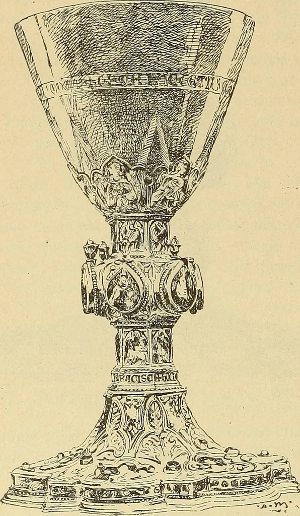 An illustration from L'arte nell'industria : lavori di legno e pastiglia, lavori di metallo, lavori di pietra, marmo, alabastro, ceramica, musaico, vetro, lavori di osso e avorio, lavori tessili, carte da parati e cuoi decorati, ricami, pizzi, cartelloni, stampe, ecc., 1907, leaf 459