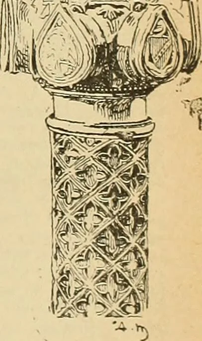 An illustration from L'arte nell'industria : lavori di legno e pastiglia, lavori di metallo, lavori di pietra, marmo, alabastro, ceramica, musaico, vetro, lavori di osso e avorio, lavori tessili, carte da parati e cuoi decorati, ricami, pizzi, cartelloni, stampe, ecc., 1907, leaf 464