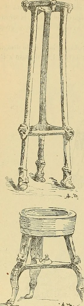 An illustration from L'arte nell'industria : lavori di legno e pastiglia, lavori di metallo, lavori di pietra, marmo, alabastro, ceramica, musaico, vetro, lavori di osso e avorio, lavori tessili, carte da parati e cuoi decorati, ricami, pizzi, cartelloni, stampe, ecc., 1907, leaf 47