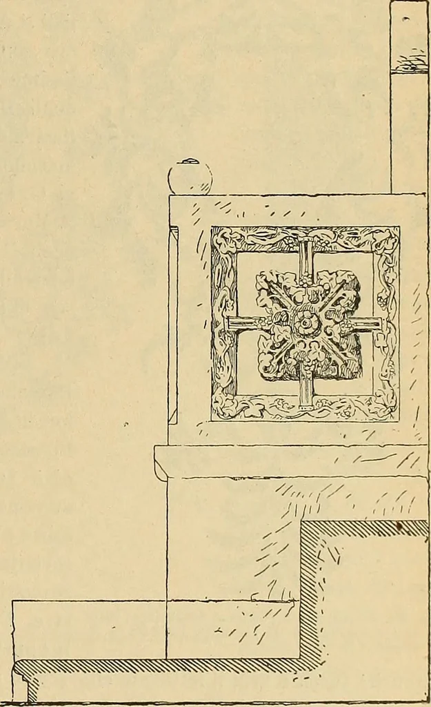 An illustration from L'arte nell'industria : lavori di legno e pastiglia, lavori di metallo, lavori di pietra, marmo, alabastro, ceramica, musaico, vetro, lavori di osso e avorio, lavori tessili, carte da parati e cuoi decorati, ricami, pizzi, cartelloni, stampe, ecc., 1907, leaf 484