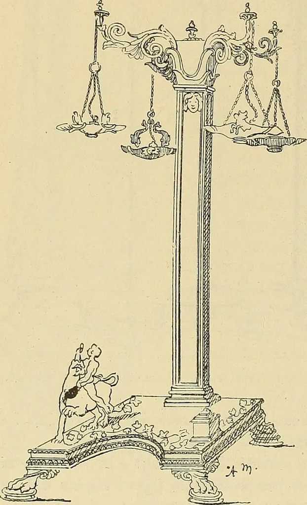 An illustration from L'arte nell'industria : lavori di legno e pastiglia, lavori di metallo, lavori di pietra, marmo, alabastro, ceramica, musaico, vetro, lavori di osso e avorio, lavori tessili, carte da parati e cuoi decorati, ricami, pizzi, cartelloni, stampe, ecc., 1907, leaf 49