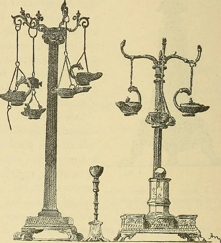 An illustration from L'arte nell'industria : lavori di legno e pastiglia, lavori di metallo, lavori di pietra, marmo, alabastro, ceramica, musaico, vetro, lavori di osso e avorio, lavori tessili, carte da parati e cuoi decorati, ricami, pizzi, cartelloni, stampe, ecc., 1907, leaf 49
