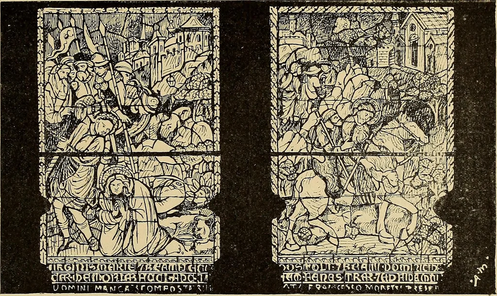 An illustration from L'arte nell'industria : lavori di legno e pastiglia, lavori di metallo, lavori di pietra, marmo, alabastro, ceramica, musaico, vetro, lavori di osso e avorio, lavori tessili, carte da parati e cuoi decorati, ricami, pizzi, cartelloni, stampe, ecc., 1907, leaf 496