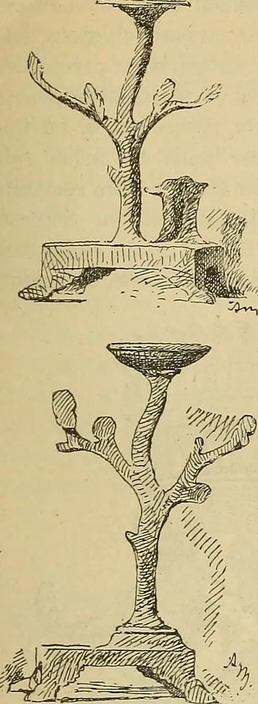 An illustration from L'arte nell'industria : lavori di legno e pastiglia, lavori di metallo, lavori di pietra, marmo, alabastro, ceramica, musaico, vetro, lavori di osso e avorio, lavori tessili, carte da parati e cuoi decorati, ricami, pizzi, cartelloni, stampe, ecc., 1907, leaf 50
