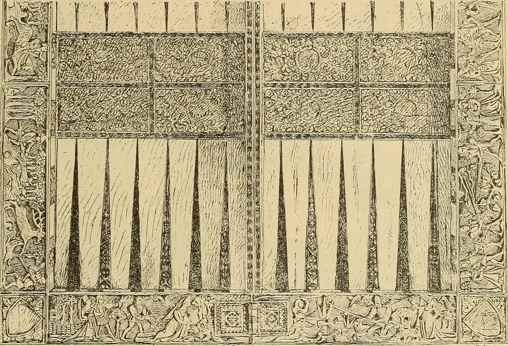 An illustration from L'arte nell'industria : lavori di legno e pastiglia, lavori di metallo, lavori di pietra, marmo, alabastro, ceramica, musaico, vetro, lavori di osso e avorio, lavori tessili, carte da parati e cuoi decorati, ricami, pizzi, cartelloni, stampe, ecc., 1907, leaf 514