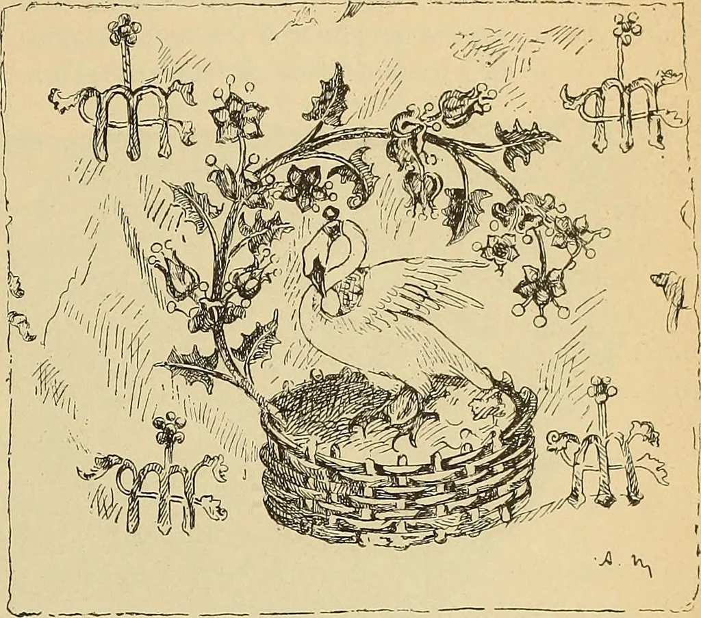 An illustration from L'arte nell'industria : lavori di legno e pastiglia, lavori di metallo, lavori di pietra, marmo, alabastro, ceramica, musaico, vetro, lavori di osso e avorio, lavori tessili, carte da parati e cuoi decorati, ricami, pizzi, cartelloni, stampe, ecc., 1907, leaf 524