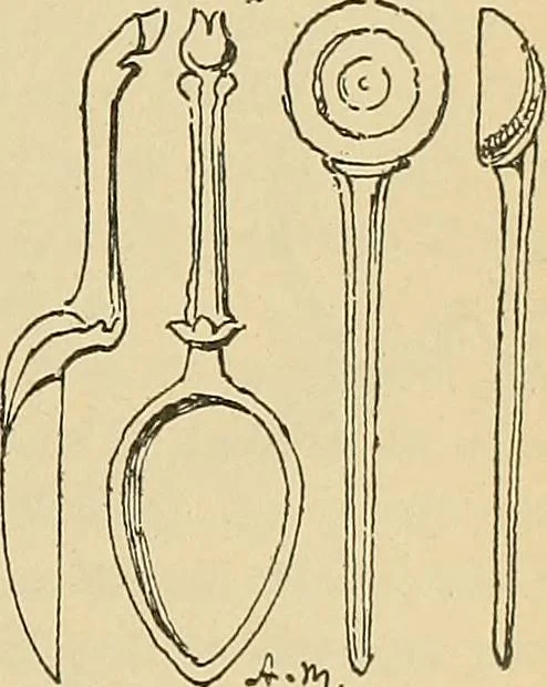 An illustration from L'arte nell'industria : lavori di legno e pastiglia, lavori di metallo, lavori di pietra, marmo, alabastro, ceramica, musaico, vetro, lavori di osso e avorio, lavori tessili, carte da parati e cuoi decorati, ricami, pizzi, cartelloni, stampe, ecc., 1907, leaf 54