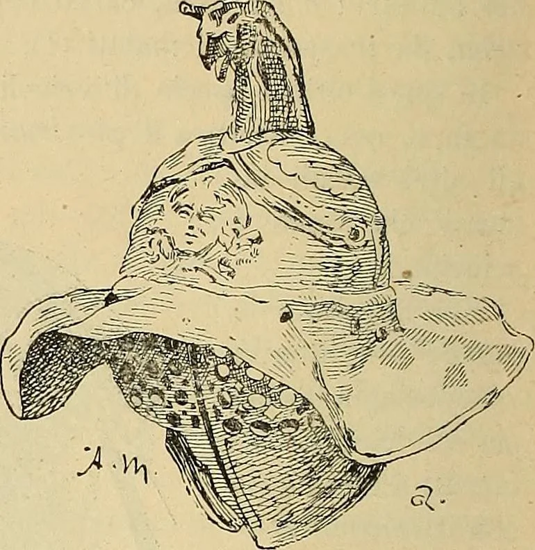 An illustration from L'arte nell'industria : lavori di legno e pastiglia, lavori di metallo, lavori di pietra, marmo, alabastro, ceramica, musaico, vetro, lavori di osso e avorio, lavori tessili, carte da parati e cuoi decorati, ricami, pizzi, cartelloni, stampe, ecc., 1907, leaf 59