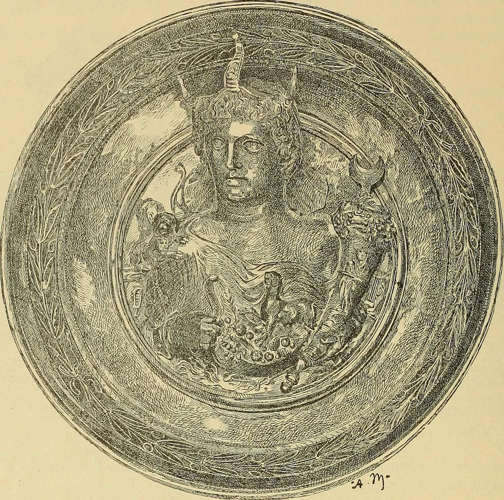 An illustration from L'arte nell'industria : lavori di legno e pastiglia, lavori di metallo, lavori di pietra, marmo, alabastro, ceramica, musaico, vetro, lavori di osso e avorio, lavori tessili, carte da parati e cuoi decorati, ricami, pizzi, cartelloni, stampe, ecc., 1907, leaf 63