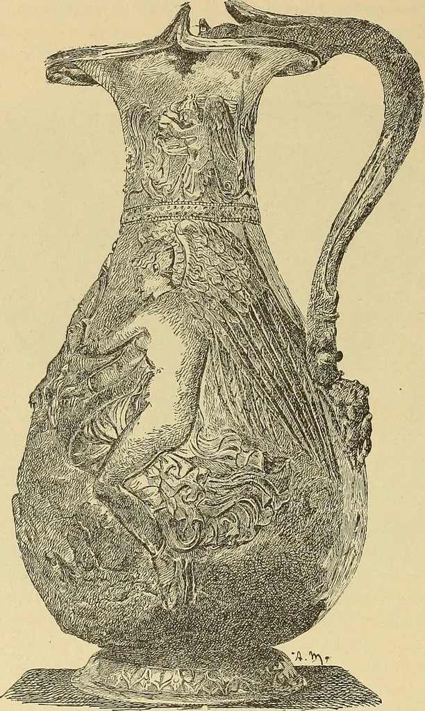 An illustration from L'arte nell'industria : lavori di legno e pastiglia, lavori di metallo, lavori di pietra, marmo, alabastro, ceramica, musaico, vetro, lavori di osso e avorio, lavori tessili, carte da parati e cuoi decorati, ricami, pizzi, cartelloni, stampe, ecc., 1907, leaf 65