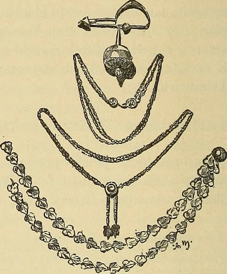 An illustration from L'arte nell'industria : lavori di legno e pastiglia, lavori di metallo, lavori di pietra, marmo, alabastro, ceramica, musaico, vetro, lavori di osso e avorio, lavori tessili, carte da parati e cuoi decorati, ricami, pizzi, cartelloni, stampe, ecc., 1907, leaf 75
