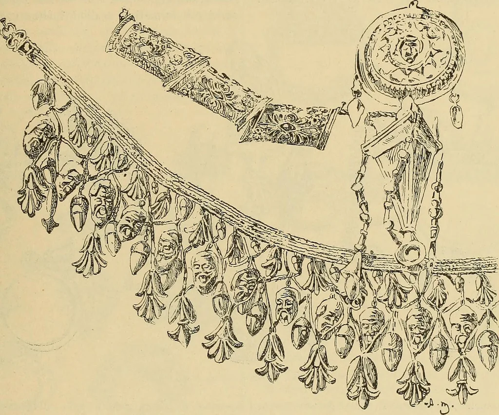An illustration from L'arte nell'industria : lavori di legno e pastiglia, lavori di metallo, lavori di pietra, marmo, alabastro, ceramica, musaico, vetro, lavori di osso e avorio, lavori tessili, carte da parati e cuoi decorati, ricami, pizzi, cartelloni, stampe, ecc., 1907, leaf 76