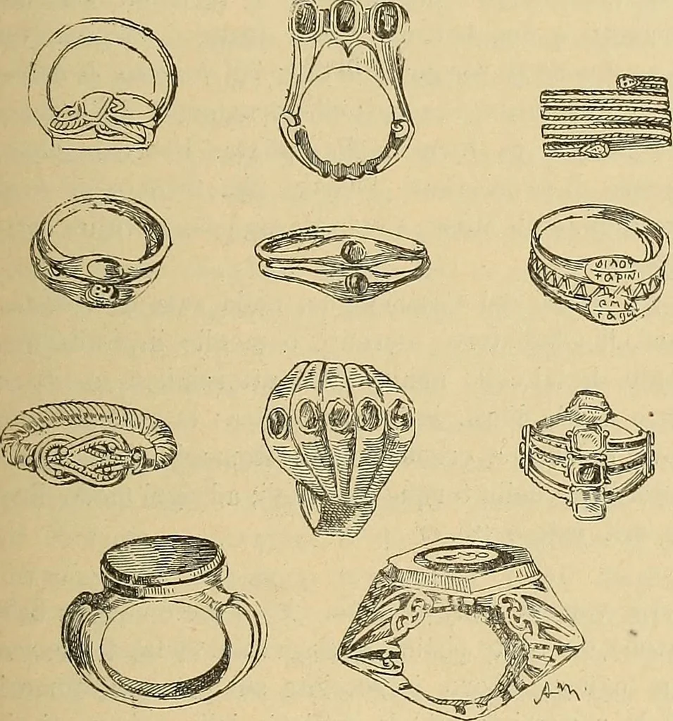 An illustration from L'arte nell'industria : lavori di legno e pastiglia, lavori di metallo, lavori di pietra, marmo, alabastro, ceramica, musaico, vetro, lavori di osso e avorio, lavori tessili, carte da parati e cuoi decorati, ricami, pizzi, cartelloni, stampe, ecc., 1907, leaf 78