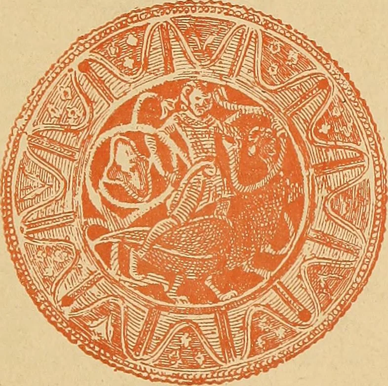 An illustration from L'arte nell'industria : lavori di legno e pastiglia, lavori di metallo, lavori di pietra, marmo, alabastro, ceramica, musaico, vetro, lavori di osso e avorio, lavori tessili, carte da parati e cuoi decorati, ricami, pizzi, cartelloni, stampe, ecc., 1907, leaf 8