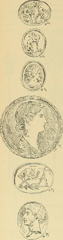 An illustration from L'arte nell'industria : lavori di legno e pastiglia, lavori di metallo, lavori di pietra, marmo, alabastro, ceramica, musaico, vetro, lavori di osso e avorio, lavori tessili, carte da parati e cuoi decorati, ricami, pizzi, cartelloni, stampe, ecc., 1907, leaf 81