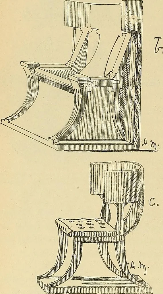 An illustration from L'arte nell'industria : lavori di legno e pastiglia, lavori di metallo, lavori di pietra, marmo, alabastro, ceramica, musaico, vetro, lavori di osso e avorio, lavori tessili, carte da parati e cuoi decorati, ricami, pizzi, cartelloni, stampe, ecc., 1907, leaf 83