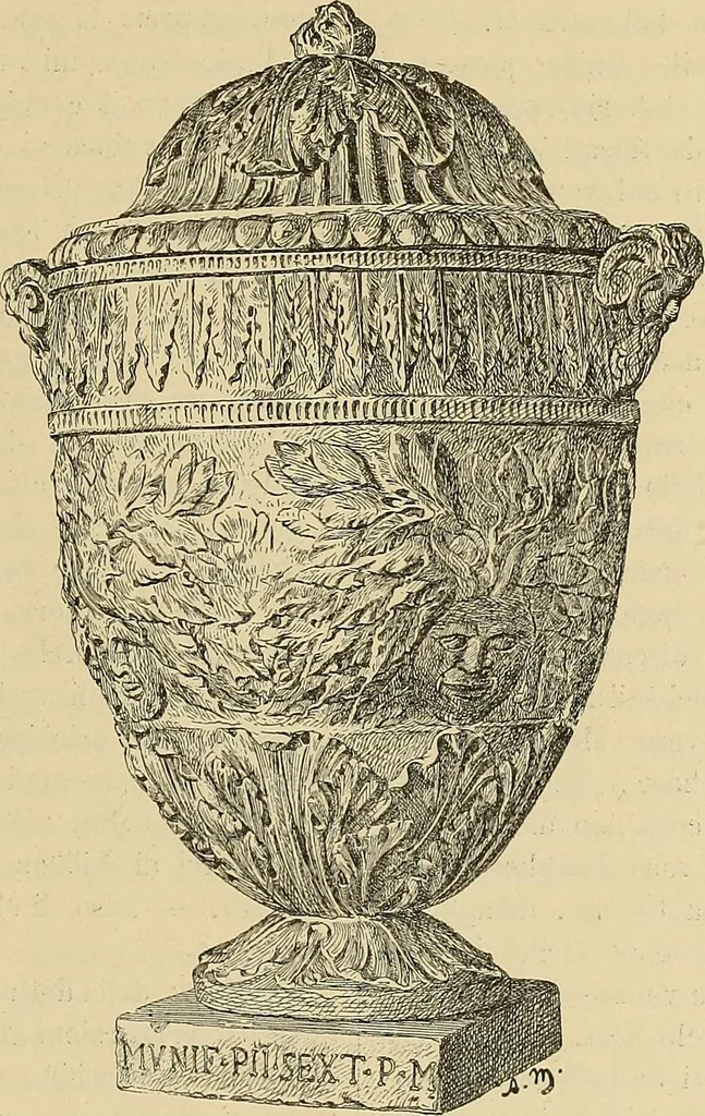 An illustration from L'arte nell'industria : lavori di legno e pastiglia, lavori di metallo, lavori di pietra, marmo, alabastro, ceramica, musaico, vetro, lavori di osso e avorio, lavori tessili, carte da parati e cuoi decorati, ricami, pizzi, cartelloni, stampe, ecc., 1907, leaf 90