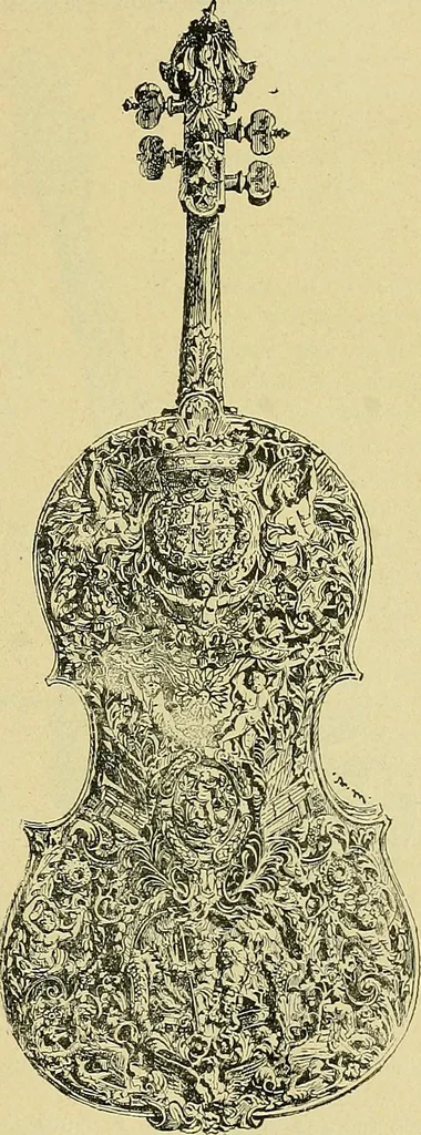 An illustration from L'arte nell'industria : lavori di legno e pastiglia, lavori di metallo, lavori di pietra, marmo, alabastro, ceramica, musaico, vetro, lavori di osso e avorio, lavori tessili, carte da parati e cuoi decorati, ricami, pizzi, cartelloni, stampe, ecc., 1907, leaf 110