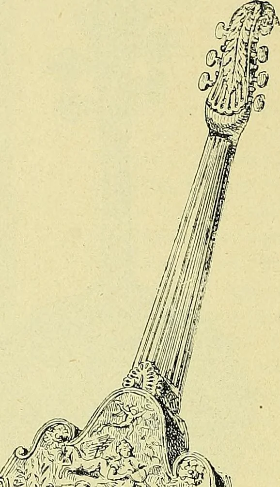 An illustration from L'arte nell'industria : lavori di legno e pastiglia, lavori di metallo, lavori di pietra, marmo, alabastro, ceramica, musaico, vetro, lavori di osso e avorio, lavori tessili, carte da parati e cuoi decorati, ricami, pizzi, cartelloni, stampe, ecc., 1907, leaf 111
