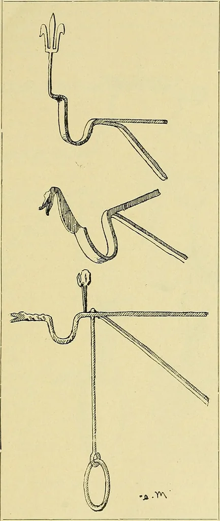 An illustration from L'arte nell'industria : lavori di legno e pastiglia, lavori di metallo, lavori di pietra, marmo, alabastro, ceramica, musaico, vetro, lavori di osso e avorio, lavori tessili, carte da parati e cuoi decorati, ricami, pizzi, cartelloni, stampe, ecc., 1907, leaf 112