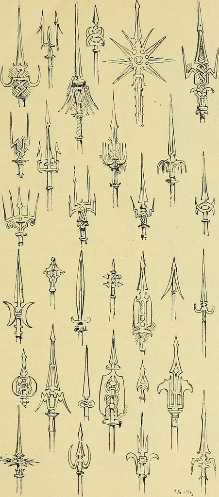An illustration from L'arte nell'industria : lavori di legno e pastiglia, lavori di metallo, lavori di pietra, marmo, alabastro, ceramica, musaico, vetro, lavori di osso e avorio, lavori tessili, carte da parati e cuoi decorati, ricami, pizzi, cartelloni, stampe, ecc., 1907, leaf 122