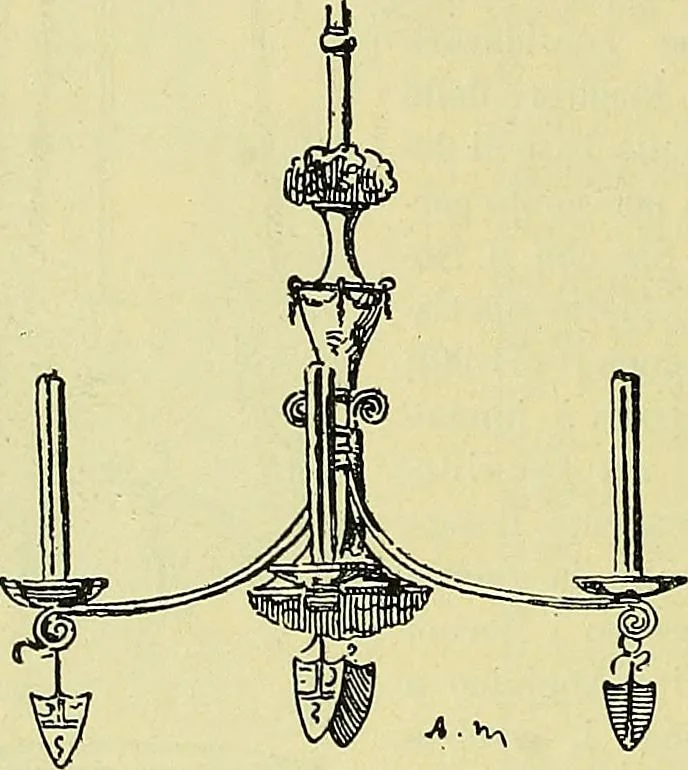 An illustration from L'arte nell'industria : lavori di legno e pastiglia, lavori di metallo, lavori di pietra, marmo, alabastro, ceramica, musaico, vetro, lavori di osso e avorio, lavori tessili, carte da parati e cuoi decorati, ricami, pizzi, cartelloni, stampe, ecc., 1907, leaf 137