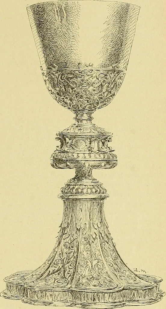 An illustration from L'arte nell'industria : lavori di legno e pastiglia, lavori di metallo, lavori di pietra, marmo, alabastro, ceramica, musaico, vetro, lavori di osso e avorio, lavori tessili, carte da parati e cuoi decorati, ricami, pizzi, cartelloni, stampe, ecc., 1907, leaf 162