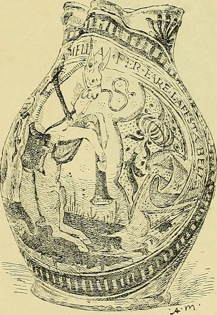 An illustration from L'arte nell'industria : lavori di legno e pastiglia, lavori di metallo, lavori di pietra, marmo, alabastro, ceramica, musaico, vetro, lavori di osso e avorio, lavori tessili, carte da parati e cuoi decorati, ricami, pizzi, cartelloni, stampe, ecc., 1907, leaf 196