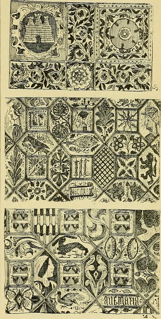 An illustration from L'arte nell'industria : lavori di legno e pastiglia, lavori di metallo, lavori di pietra, marmo, alabastro, ceramica, musaico, vetro, lavori di osso e avorio, lavori tessili, carte da parati e cuoi decorati, ricami, pizzi, cartelloni, stampe, ecc., 1907, leaf 204