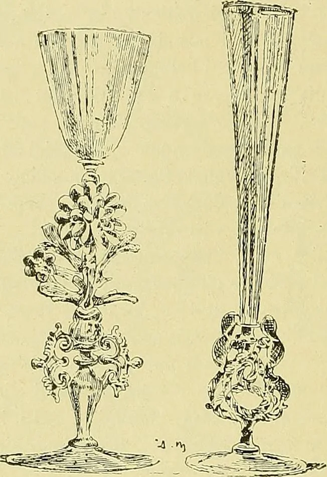 An illustration from L'arte nell'industria : lavori di legno e pastiglia, lavori di metallo, lavori di pietra, marmo, alabastro, ceramica, musaico, vetro, lavori di osso e avorio, lavori tessili, carte da parati e cuoi decorati, ricami, pizzi, cartelloni, stampe, ecc., 1907, leaf 209