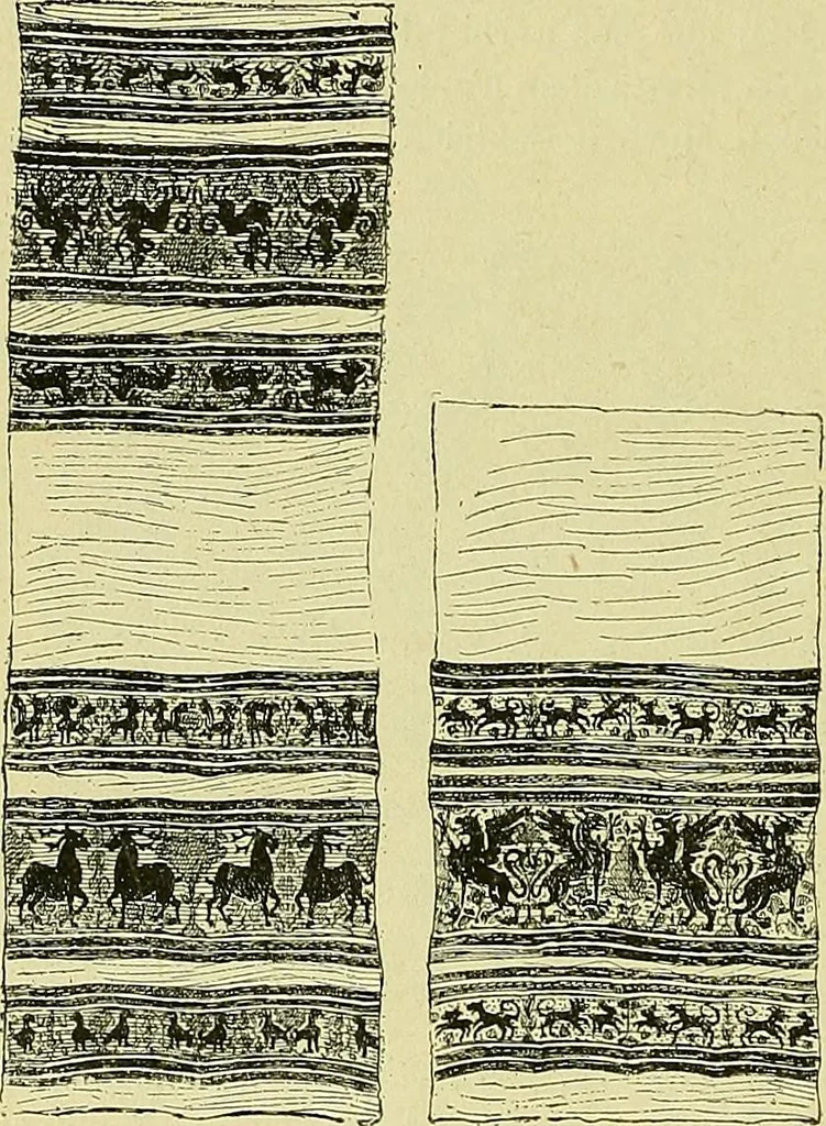 An illustration from L'arte nell'industria : lavori di legno e pastiglia, lavori di metallo, lavori di pietra, marmo, alabastro, ceramica, musaico, vetro, lavori di osso e avorio, lavori tessili, carte da parati e cuoi decorati, ricami, pizzi, cartelloni, stampe, ecc., 1907, leaf 231