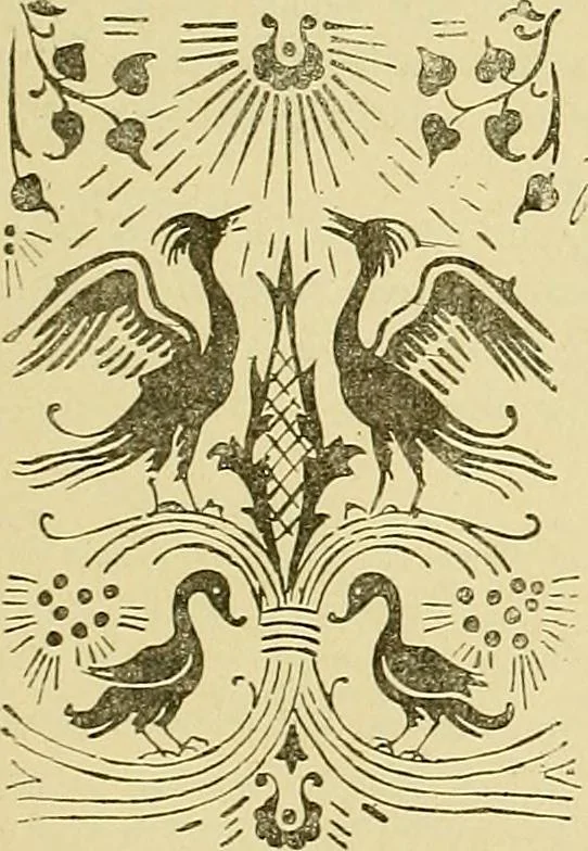 An illustration from L'arte nell'industria : lavori di legno e pastiglia, lavori di metallo, lavori di pietra, marmo, alabastro, ceramica, musaico, vetro, lavori di osso e avorio, lavori tessili, carte da parati e cuoi decorati, ricami, pizzi, cartelloni, stampe, ecc., 1907, leaf 246