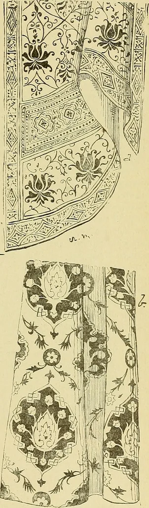 An illustration from L'arte nell'industria : lavori di legno e pastiglia, lavori di metallo, lavori di pietra, marmo, alabastro, ceramica, musaico, vetro, lavori di osso e avorio, lavori tessili, carte da parati e cuoi decorati, ricami, pizzi, cartelloni, stampe, ecc., 1907, leaf 246