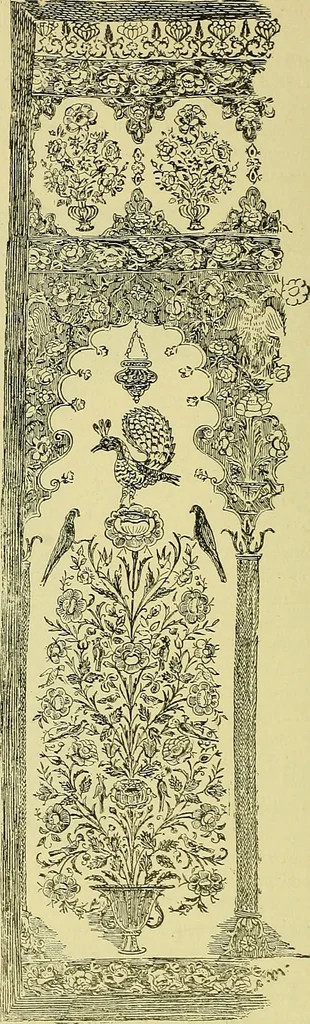 An illustration from L'arte nell'industria : lavori di legno e pastiglia, lavori di metallo, lavori di pietra, marmo, alabastro, ceramica, musaico, vetro, lavori di osso e avorio, lavori tessili, carte da parati e cuoi decorati, ricami, pizzi, cartelloni, stampe, ecc., 1907, leaf 249