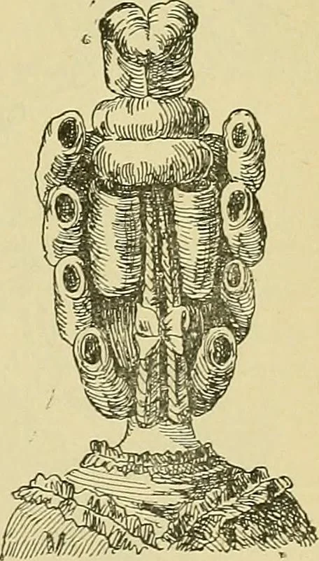 An illustration from L'arte nell'industria : lavori di legno e pastiglia, lavori di metallo, lavori di pietra, marmo, alabastro, ceramica, musaico, vetro, lavori di osso e avorio, lavori tessili, carte da parati e cuoi decorati, ricami, pizzi, cartelloni, stampe, ecc., 1907, leaf 282