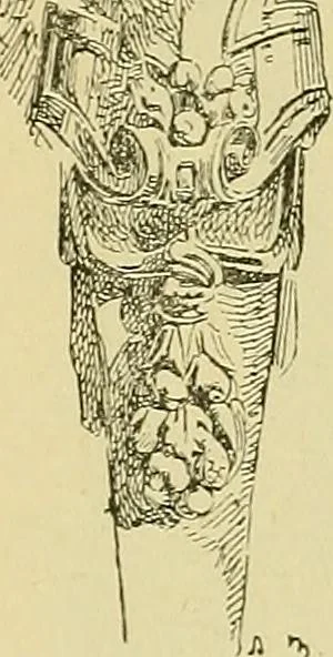 An illustration from L'arte nell'industria : lavori di legno e pastiglia, lavori di metallo, lavori di pietra, marmo, alabastro, ceramica, musaico, vetro, lavori di osso e avorio, lavori tessili, carte da parati e cuoi decorati, ricami, pizzi, cartelloni, stampe, ecc., 1907, leaf 304