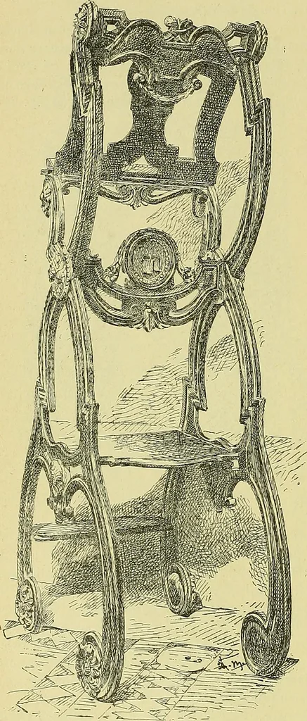 An illustration from L'arte nell'industria : lavori di legno e pastiglia, lavori di metallo, lavori di pietra, marmo, alabastro, ceramica, musaico, vetro, lavori di osso e avorio, lavori tessili, carte da parati e cuoi decorati, ricami, pizzi, cartelloni, stampe, ecc., 1907, leaf 305