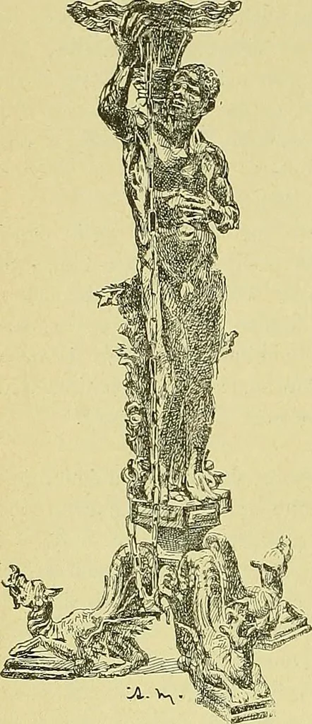 An illustration from L'arte nell'industria : lavori di legno e pastiglia, lavori di metallo, lavori di pietra, marmo, alabastro, ceramica, musaico, vetro, lavori di osso e avorio, lavori tessili, carte da parati e cuoi decorati, ricami, pizzi, cartelloni, stampe, ecc., 1907, leaf 325
