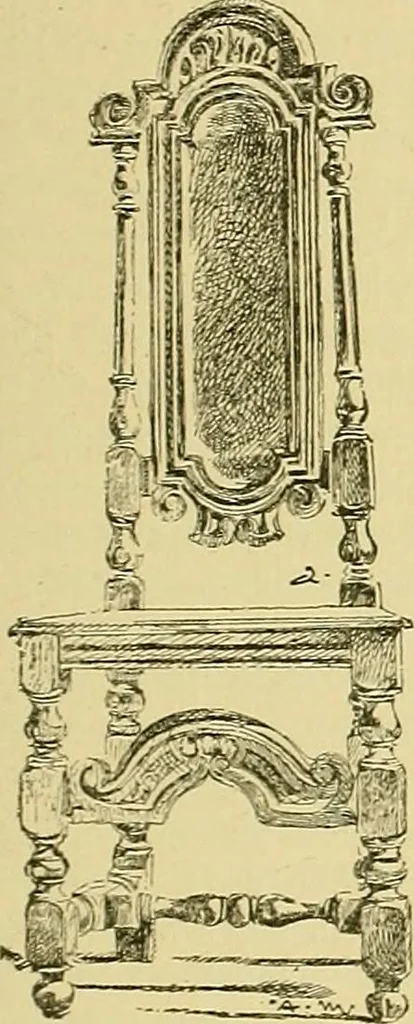 An illustration from L'arte nell'industria : lavori di legno e pastiglia, lavori di metallo, lavori di pietra, marmo, alabastro, ceramica, musaico, vetro, lavori di osso e avorio, lavori tessili, carte da parati e cuoi decorati, ricami, pizzi, cartelloni, stampe, ecc., 1907, leaf 328
