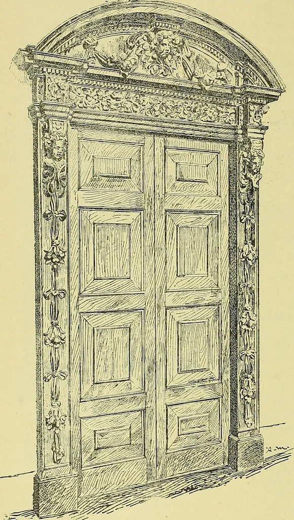 An illustration from L'arte nell'industria : lavori di legno e pastiglia, lavori di metallo, lavori di pietra, marmo, alabastro, ceramica, musaico, vetro, lavori di osso e avorio, lavori tessili, carte da parati e cuoi decorati, ricami, pizzi, cartelloni, stampe, ecc., 1907, leaf 333