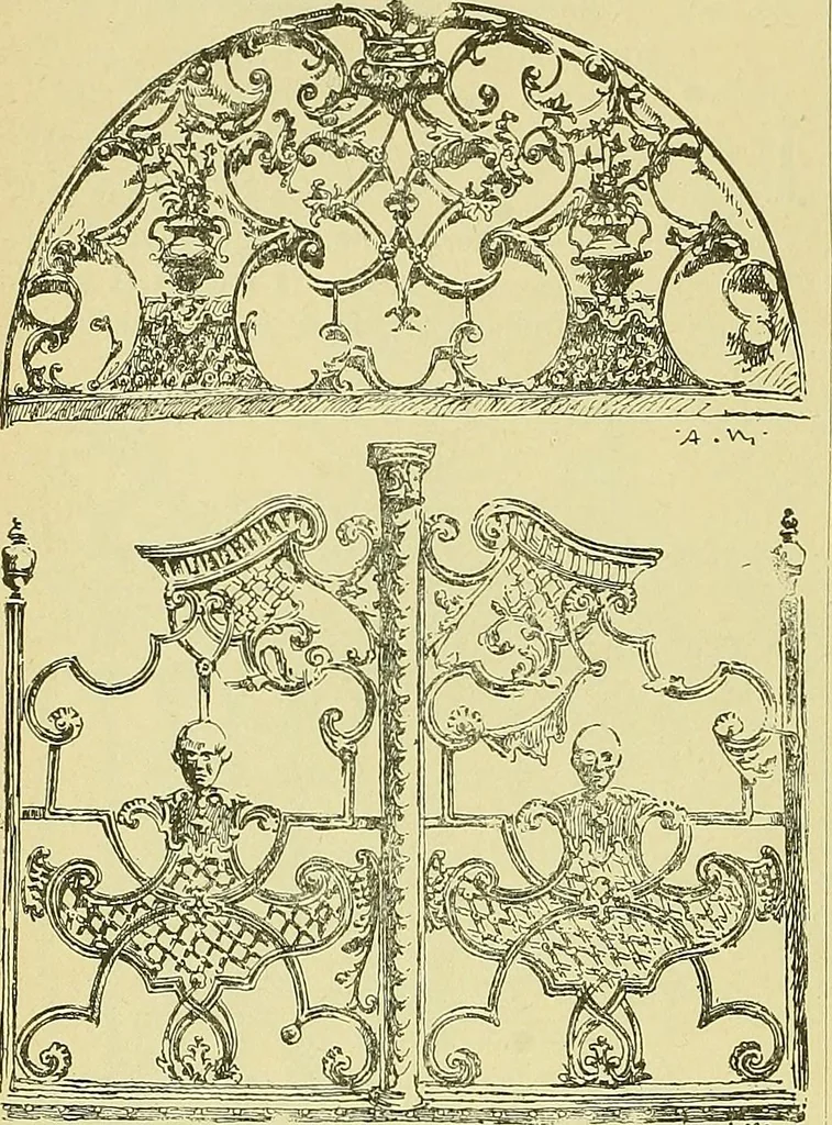 An illustration from L'arte nell'industria : lavori di legno e pastiglia, lavori di metallo, lavori di pietra, marmo, alabastro, ceramica, musaico, vetro, lavori di osso e avorio, lavori tessili, carte da parati e cuoi decorati, ricami, pizzi, cartelloni, stampe, ecc., 1907, leaf 341