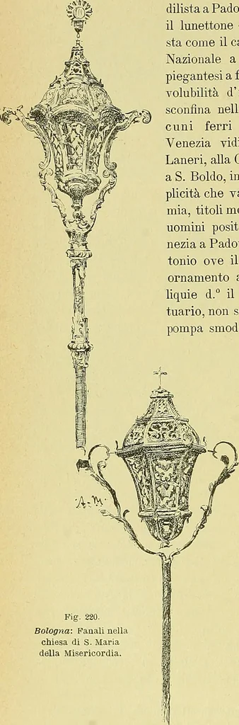 An illustration from L'arte nell'industria : lavori di legno e pastiglia, lavori di metallo, lavori di pietra, marmo, alabastro, ceramica, musaico, vetro, lavori di osso e avorio, lavori tessili, carte da parati e cuoi decorati, ricami, pizzi, cartelloni, stampe, ecc., 1907, leaf 343